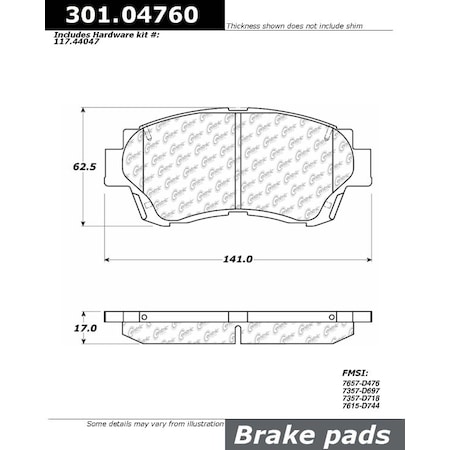 Centric Parts Centric Premium Ceramic, 301.04760 301.04760